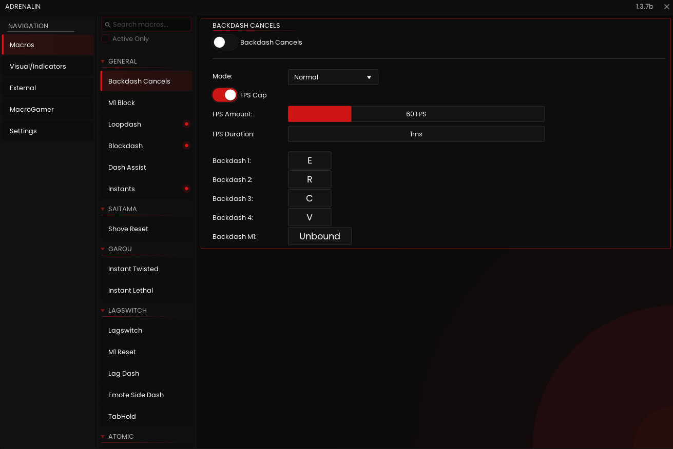 Adrenalin App Interface